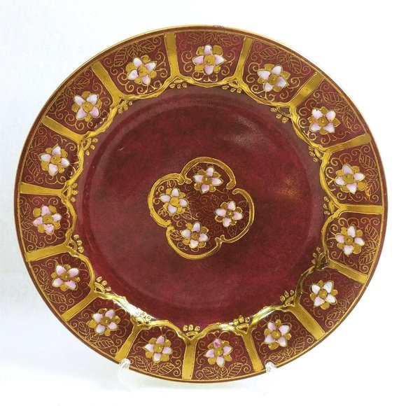 Decorative Dinner Salad Plate Vase set Toyo Orig Decal Moriage Relief Texture - Picture 7 of 10